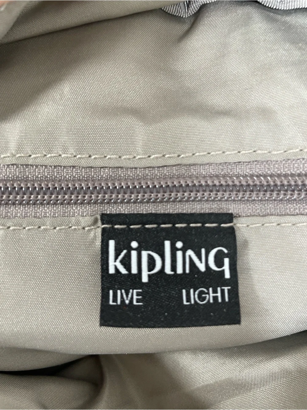Kipling Metallic Taupe Mini Backpack Flap Zip